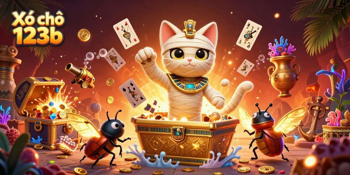 Xổ số 123b showcases exciting gaming experiences with mythical elements and vibrant treasure.