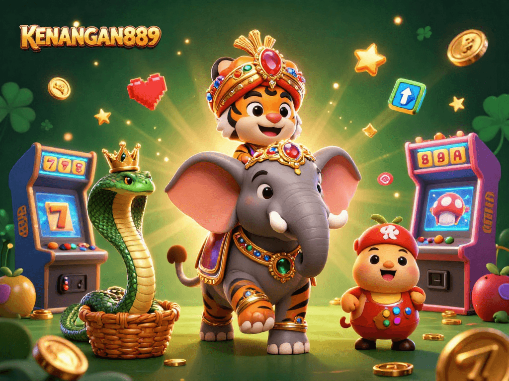 Spin and win at KENANGAN889 with vibrant 3D slots and dynamic gaming elements in a playful environment.