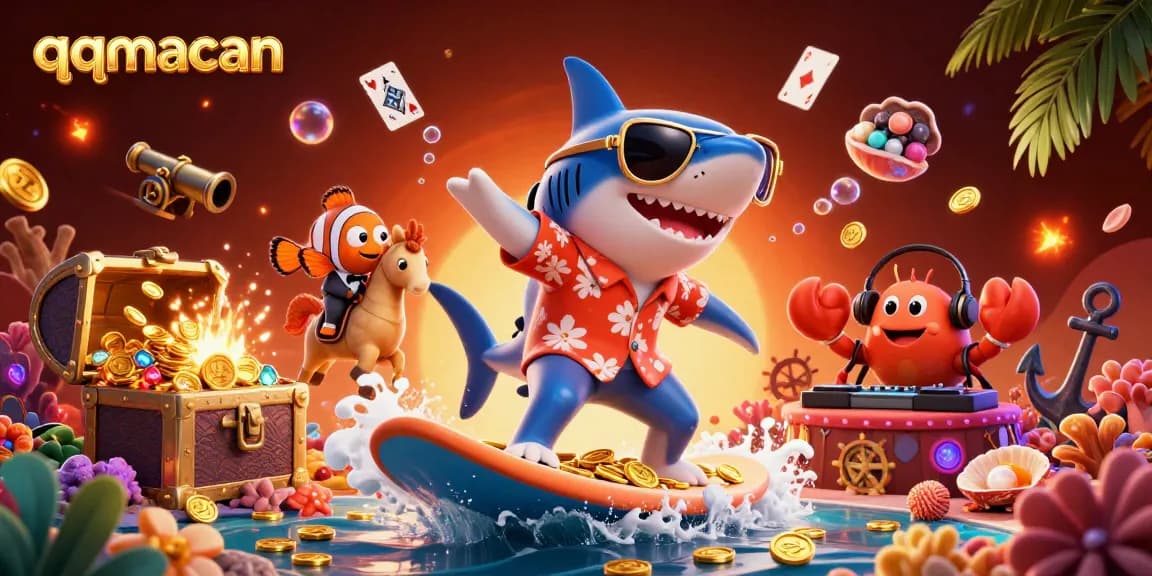 Experience thrilling wins with qqmacan while the shark surfs gold coins in style.