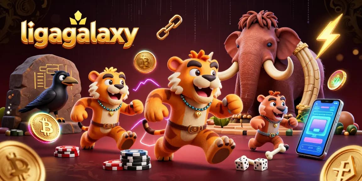 ligagalaxy menghadirkan pengalaman kasino prasejarah dengan karakter, chip poker, dan elemen kripto futuristik
