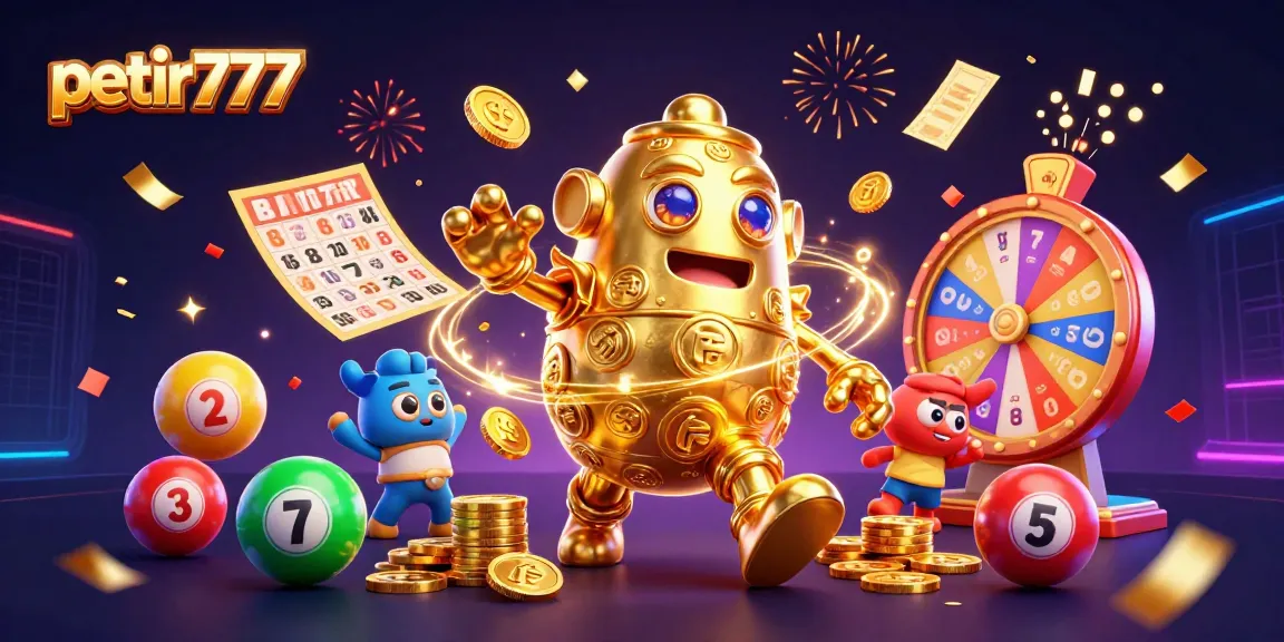 Experience thrilling gaming action at petir777 with a vibrant, 3D illustration of interactive casino elements.