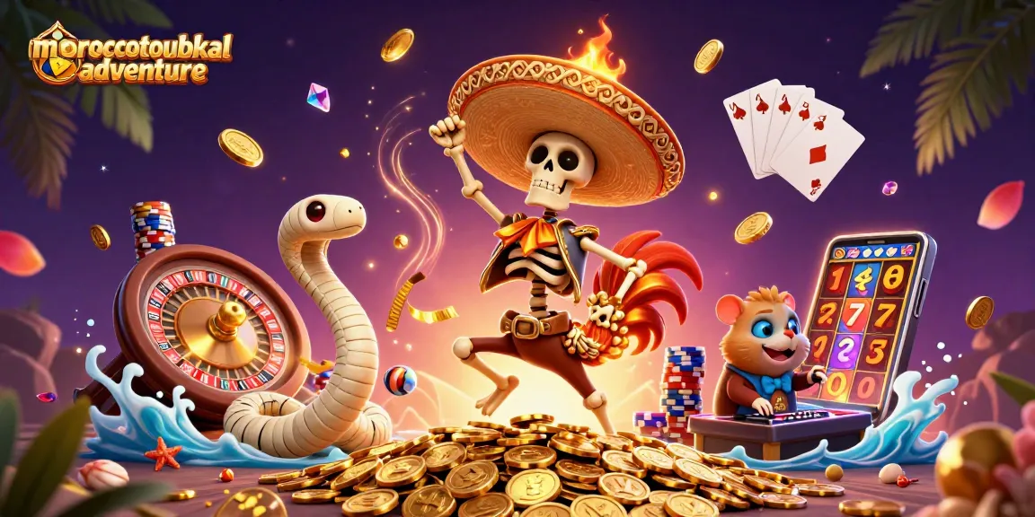 Experience the thrill of moroccotoubkaladventure with a dynamic casino scene featuring vibrant characters.
