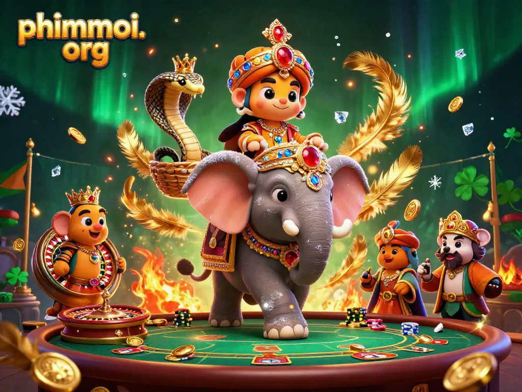 Experience thrilling gameplay at phimmoi. org with a lavish 3D casino scene featuring vibrant characters and action.