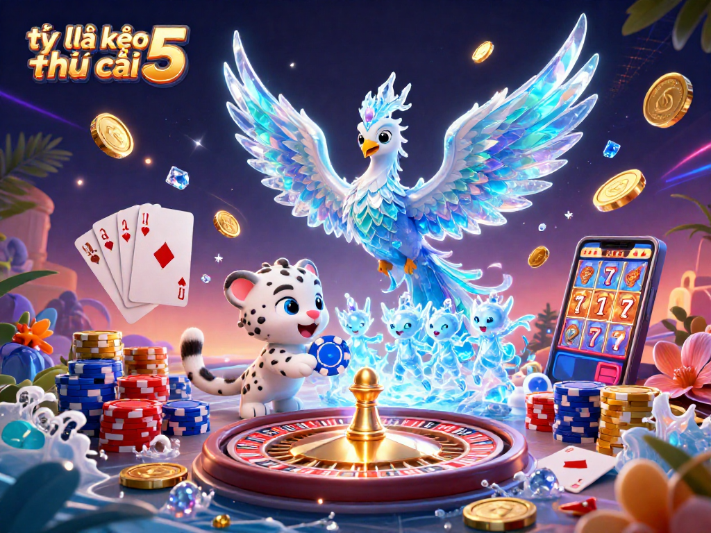 Enhance your betting with tỷ lệ kèo nhà cái 5 featuring vibrant casino elements and dynamic characters.