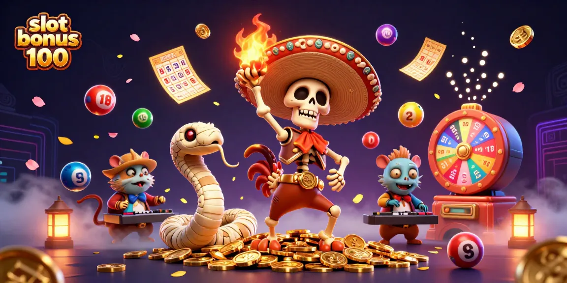 Experience the excitement of slot bonus 100 with vibrant characters celebrating wins in a dynamic casino scene.