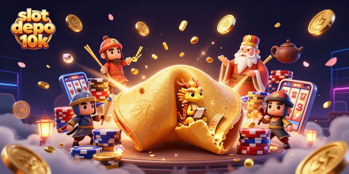 Experience the thrill of winning at slot depo 10k with vibrant golden coins and dynamic casino elements.