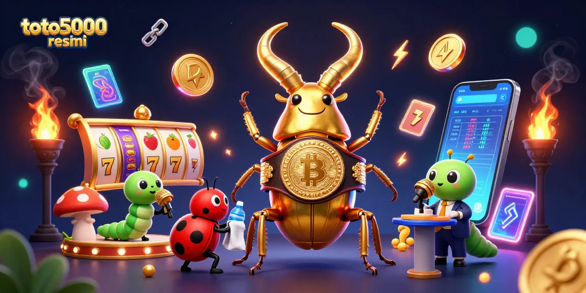 Engage with toto5000 resmi in this dynamic 3D illustration of an exciting slots showdown.
