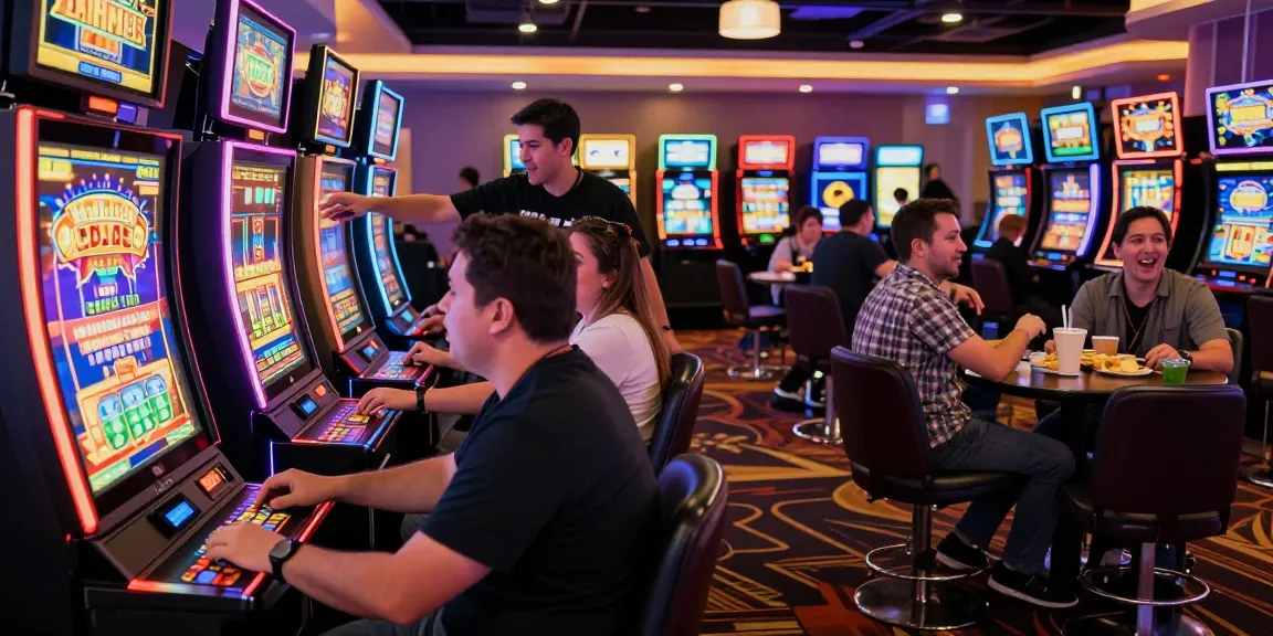 CICAKWIN engaging players enjoying vibrant slot machines in an electrifying gaming atmosphere.