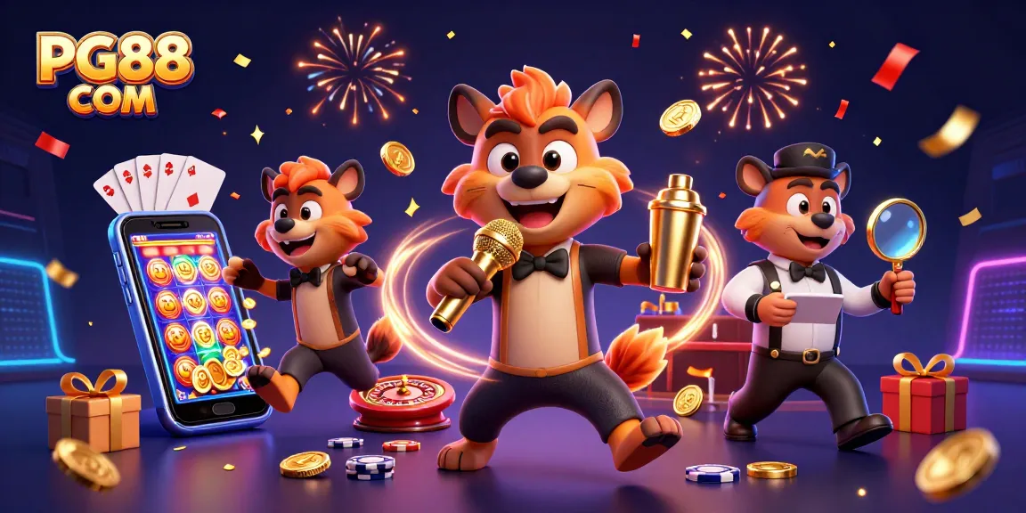 Experience fun at PG88 COM with a hyena comedy casino club, vibrant slot games, and festive atmosphere.