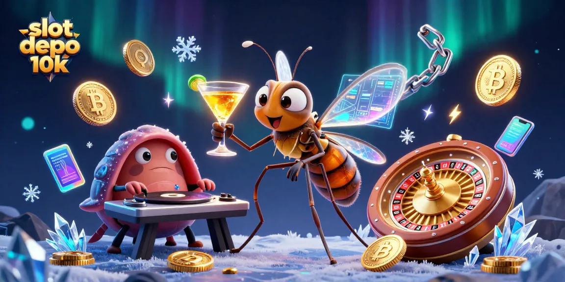 Experience the excitement of slot depo 10k with a vibrant 3D casino illustration featuring unique characters.