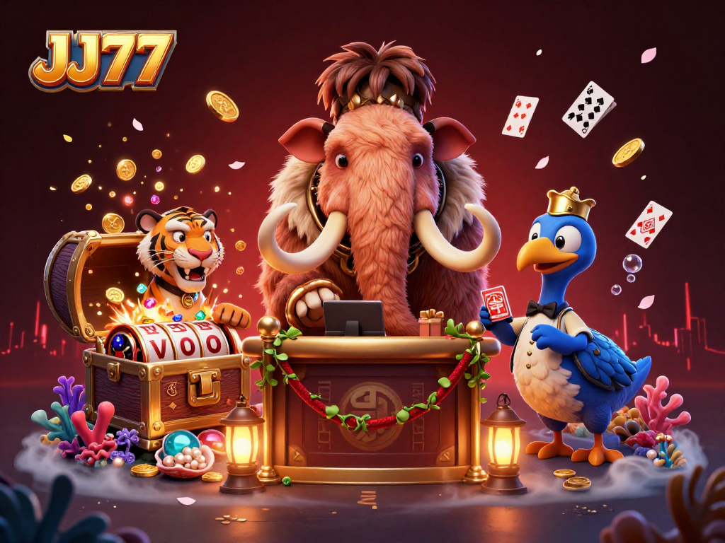 Experience winning excitement at JJ77 with vibrant characters and dynamic gaming elements.