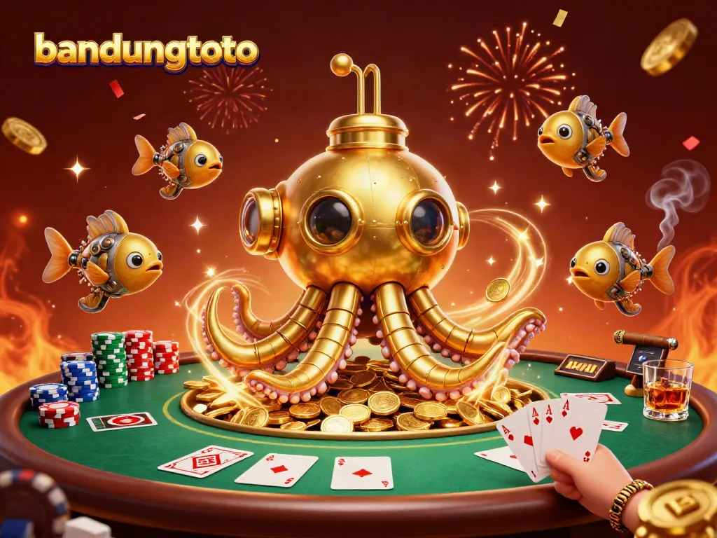 Experience the thrill of gaming with bandungtoto among golden coins and poker elements.