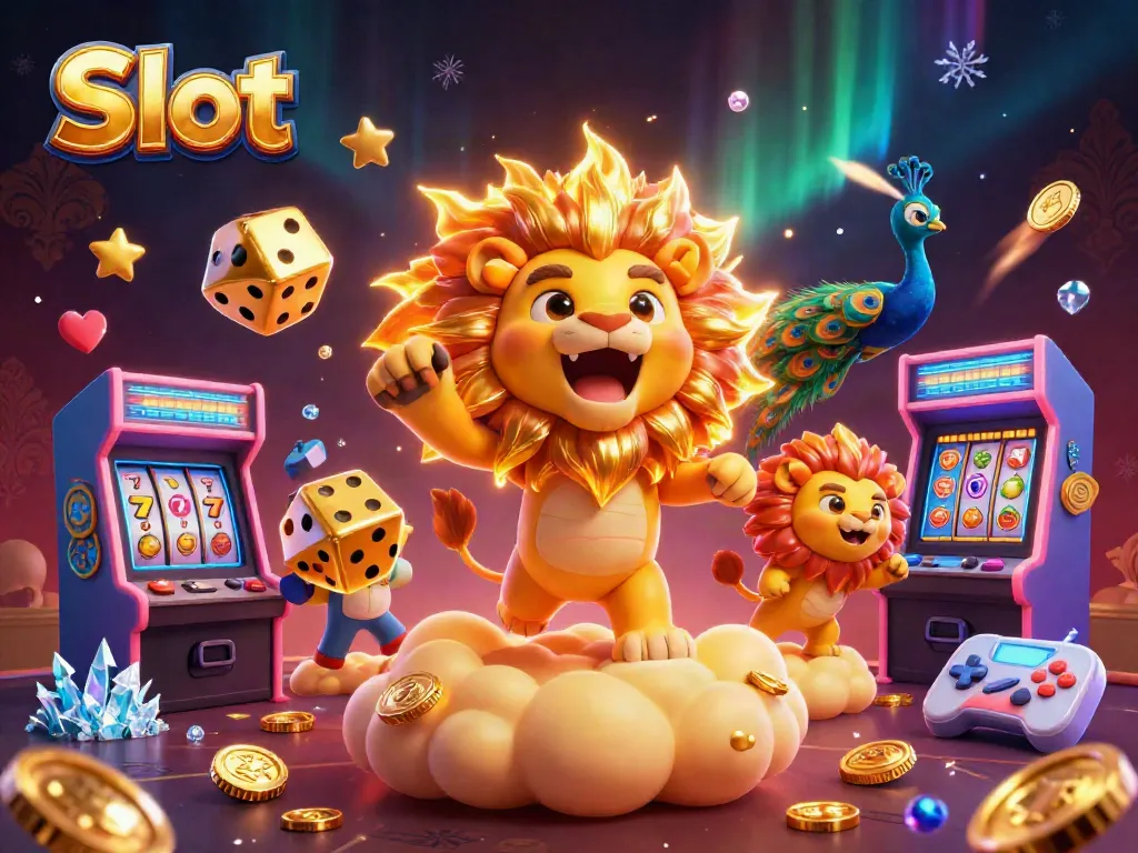 Spin the Slot reels with vibrant characters and action-packed casino elements in this dynamic illustration.