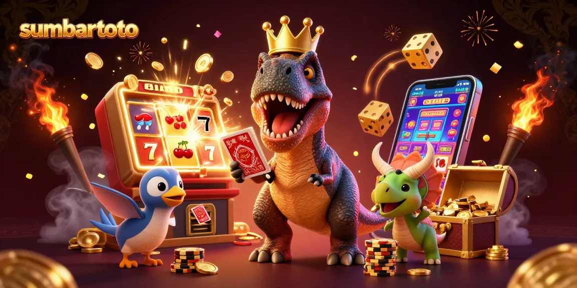 Mengalami keseruan dengan sumbartoto saat T-Rex bermahkotakan emas mencoba bermain kartu.