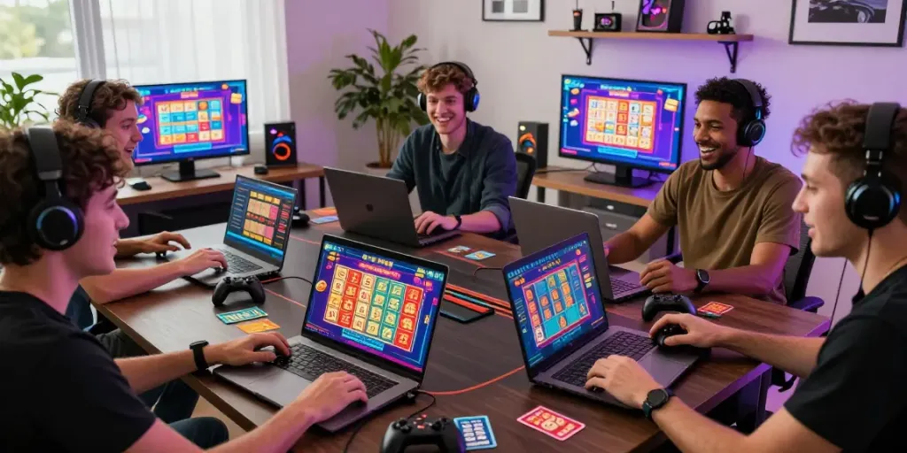 Engaging online gaming scene with players enjoying Seribu Toto lottery games.