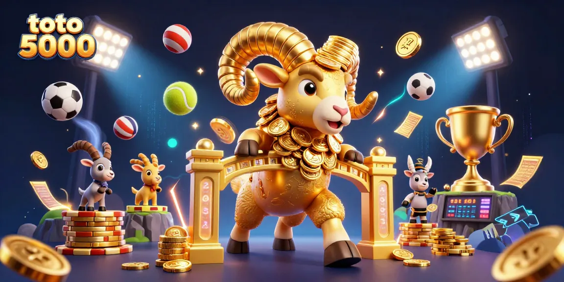 Engage in thrilling action with toto 5000, featuring a golden ram charging through a high-energy gambling scene.