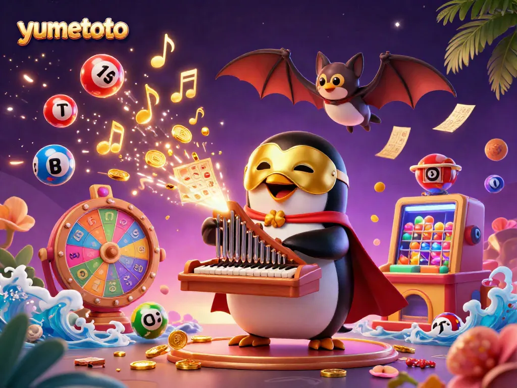 Experience exciting gaming moments with yumetoto in this vibrant 3D casino illustration showcasing interactive elements.