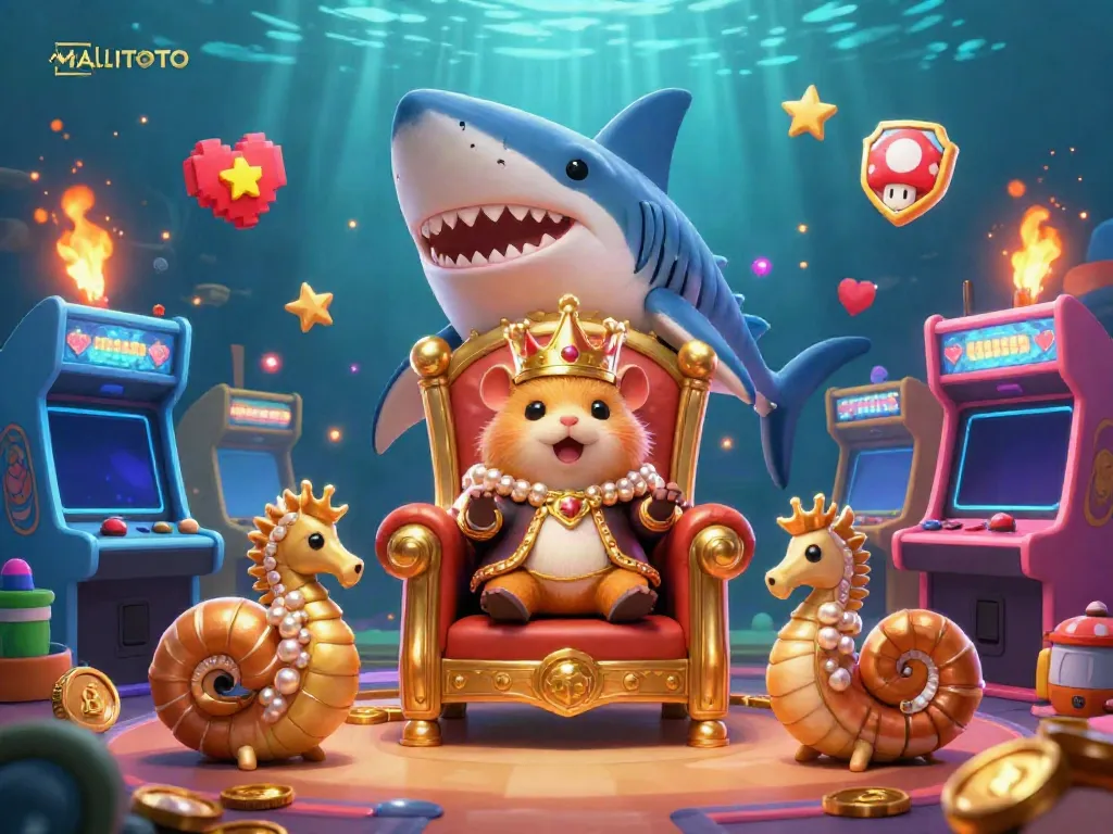 Engage in thrilling casino adventures with MALITOTO's dynamic 3D gaming scene featuring vibrant arcade elements.