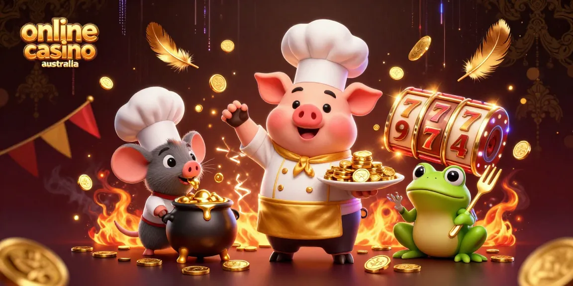 Spin your luck at this online casino australia scene featuring vibrant characters and dynamic gaming elements.