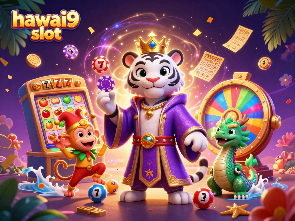 Spin the reels at hawai9 slot with vibrant characters and dynamic casino elements.