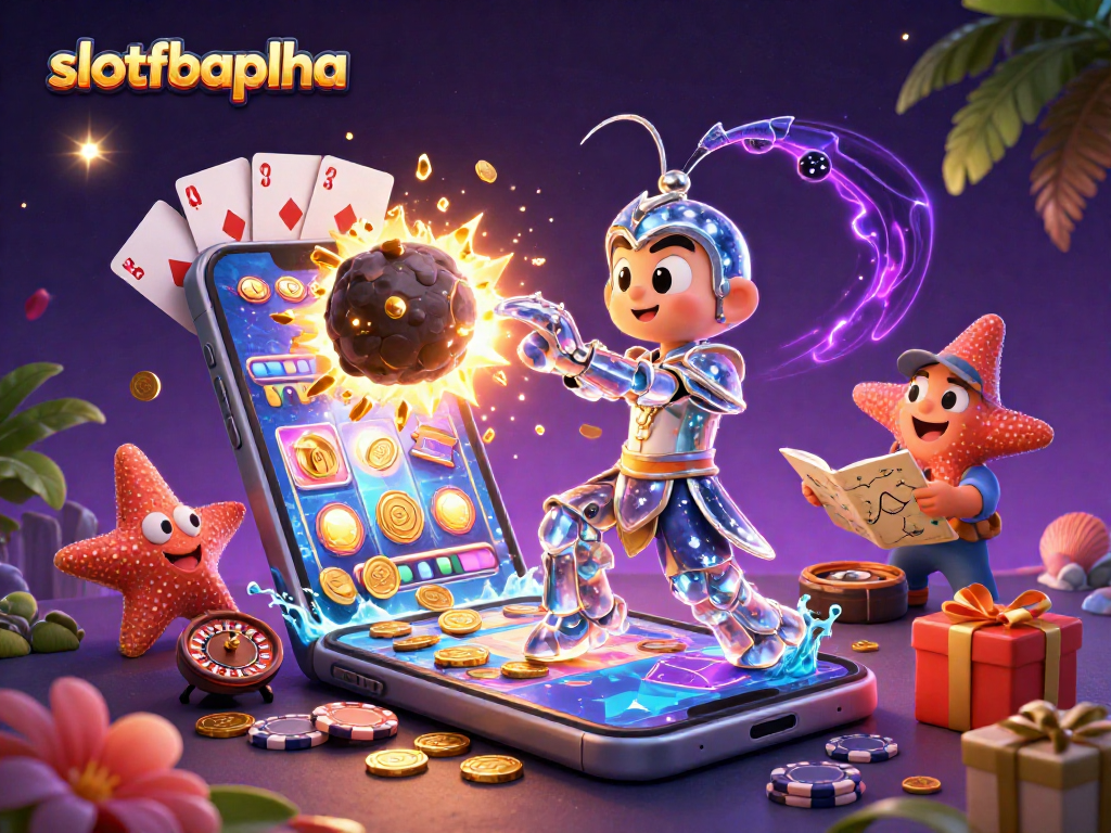 Engage in thrilling gameplay at slotfbalpha with vibrant casino elements and dynamic winning actions illustrated.