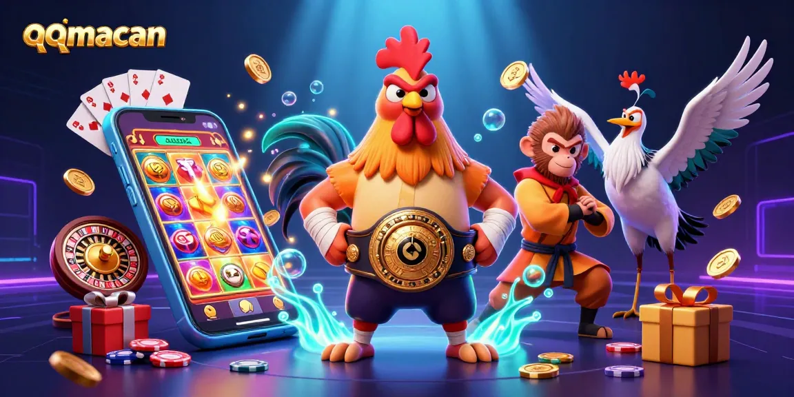 Mainkan qqmacan dan rasakan keseruan dengan karakter ayam Muay Thai, monyet Shaolin, dan master crane.