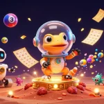 Engage with 88xx as a Martian gecko uncovers a golden casino, filled with lottery excitement and vibrant game elements.