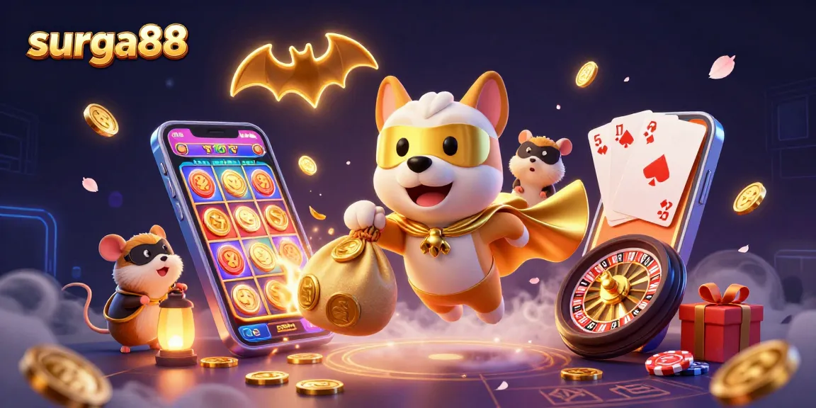 Experience thrilling wins with surga88 as a superhero dog and hamster bring casino excitement to life!