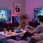 Pengalaman bermain game mewah dengan LUXURY777 di ruang tamu elegan yang nyaman.