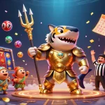 OKESLOT menghadirkan keseruan dalam permainan slot dengan karakter hiu 3D bertarung dalam arena.
