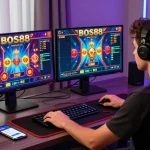 Menampilkan cara login BOS88 dengan suasana bermain slot yang seru.