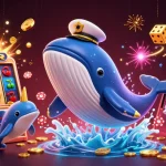 Join the fun at QS88 with a whimsical scene of gambling and celebration featuring a playful whale and fish!