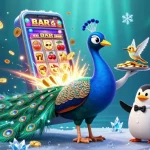 Experience excitement with ex88's vibrant online casino game elements and charming characters in this 3D scene.
