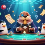 Experience thrilling games at qs88 with this vibrant 3D illustration of underwater gambling fun.