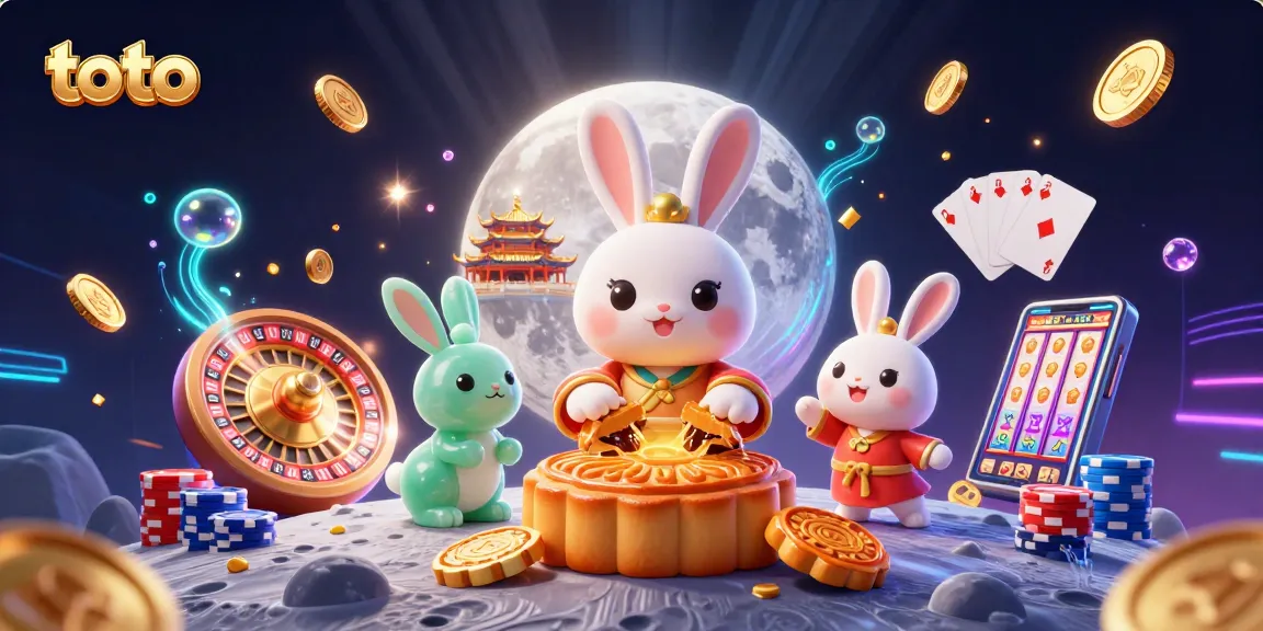 Memenangkan hadiah toto terbesar dengan ilustrasi kucing bulan dan koin emas yang terbang dalam latar belakang casino yang glamour.