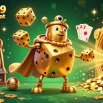 Experience the excitement of bolaslot99 slot with dynamic scenes of golden dice and vibrant casino elements.