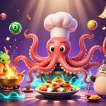 Menangkan pengalaman berjudi di lazadatoto dengan ilustrasi kasino penuh warna dan karakter unik.