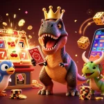 Mengalami keseruan dengan sumbartoto saat T-Rex bermahkotakan emas mencoba bermain kartu.
