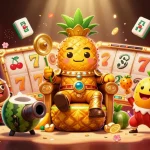 Permainan Slot Maxwin dengan Raja nanas emas dan elemen kasino yang mendebarkan.
