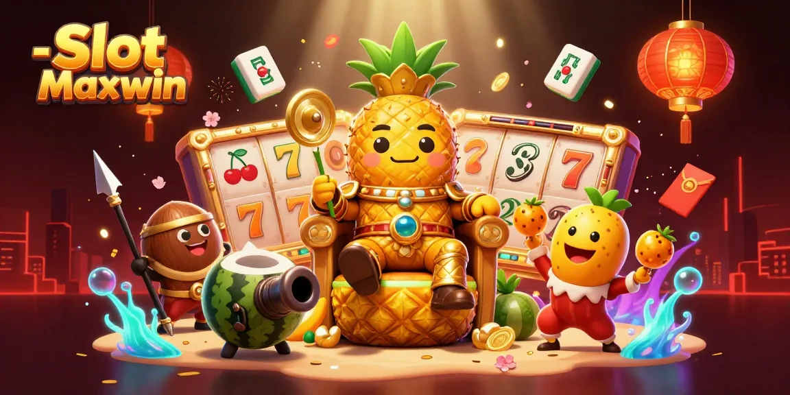 Permainan Slot Maxwin dengan Raja nanas emas dan elemen kasino yang mendebarkan.