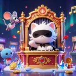 Experience thrilling fun with ku88 in this vibrant casino scene featuring a playful phantom cat, bright games, and enchanting elements.